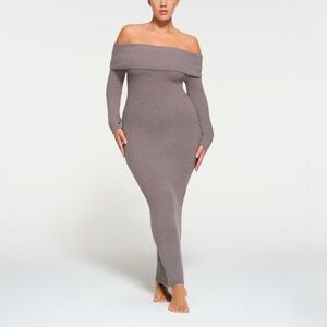 Skims Cozy Knit Off the shoulder dress